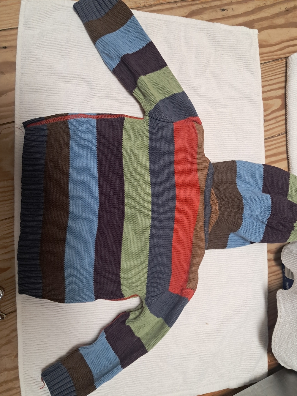 OshKosh B'gosh Hooded Knit Sweater in Blue, Green, Brown, Red - Picture 4 of 5
